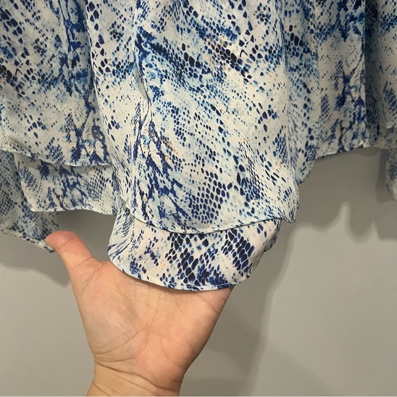 Parker Snake Skin Print 100% Silk Top Size S - Picture 6 of 10